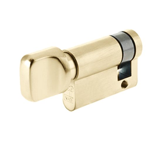 Precision Euro Profile Single Body Cylinder Turn Only, Polished Brass
