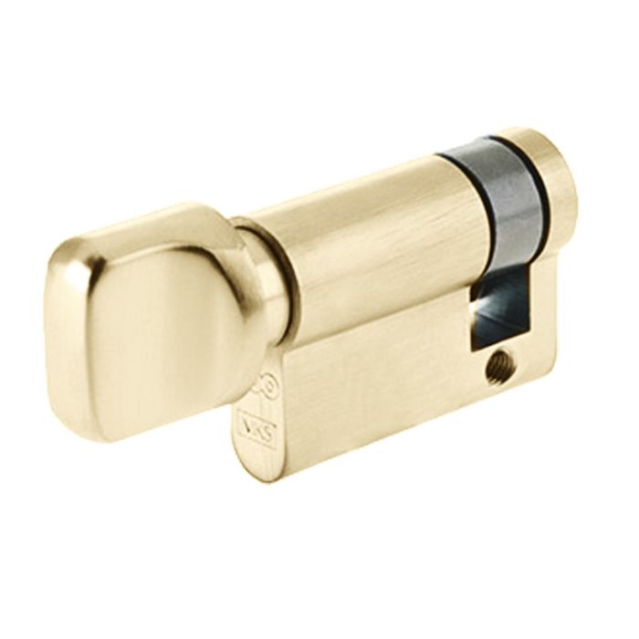Precision Euro Profile Single Body Cylinder Turn Only, Polished Brass