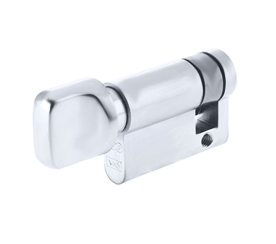 Precision Euro Profile Single Body Cylinder Turn Only, Polished Chrome