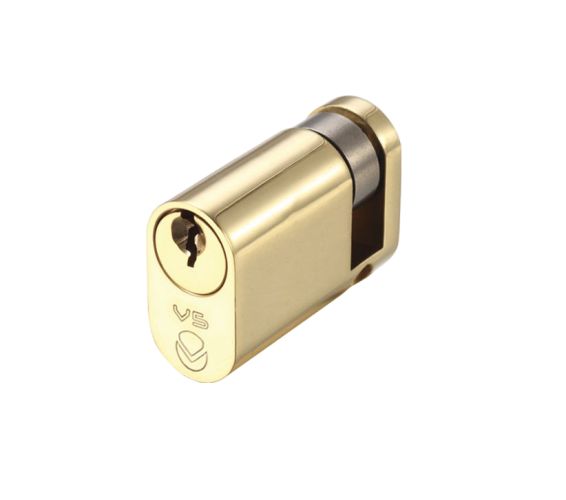 Precision Oval Profile 5 Pin Single Cylinders (40mm OR 45mm), Polished Brass