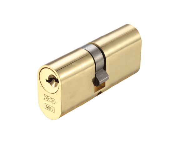 Precision Oval Profile 5 Pin Double Cylinders (60mm, 70mm OR 80mm), Polished Brass