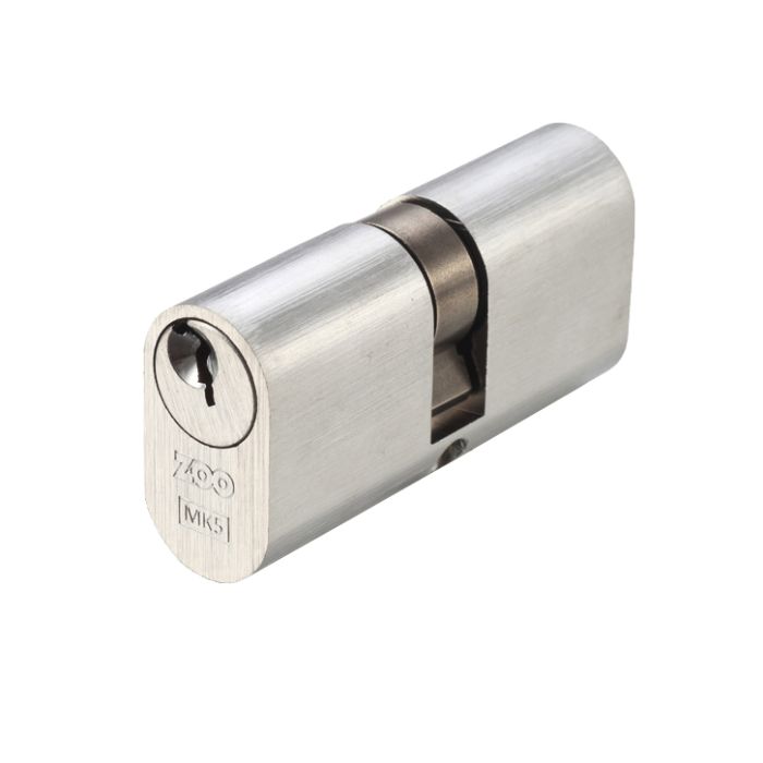 Precision Oval Profile 5 Pin Double Cylinders (60mm, 70mm OR 80mm), Satin Chrome