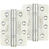 Precision 4 Inch Grade 14 High Performance Radius Edge Hinge, Polished Stainless Steel  (sold in pairs)