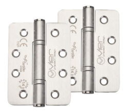 Precision 4 Inch Grade 14 High Performance Radius Edge Hinge, Satin Stainless Steel  (sold in pairs)