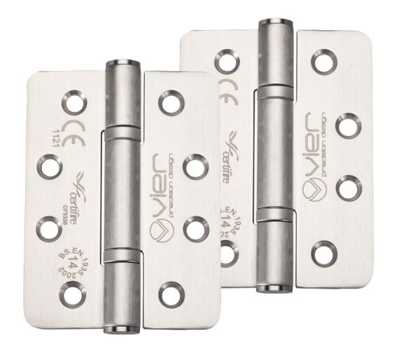Precision 4 Inch Grade 14 High Performance Radius Edge Hinge, Satin Stainless Steel  (sold in pairs)