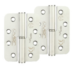 Precision 4 Inch Grade 11 Radius Edge Lift-Off Hinge, Satin Stainless Steel  (sold in pairs)