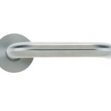 RTD Lever On Round Rose, Satin Stainless Steel  (sold in pairs)