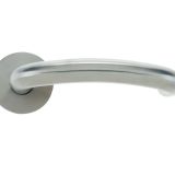 Arch RTD Lever On Round Rose, Satin Stainless Steel  (sold in pairs)