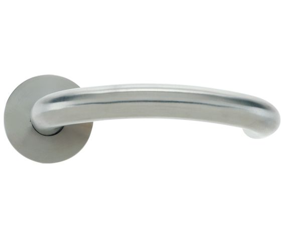 Arch RTD Lever On Round Rose, Satin Stainless Steel  (sold in pairs)
