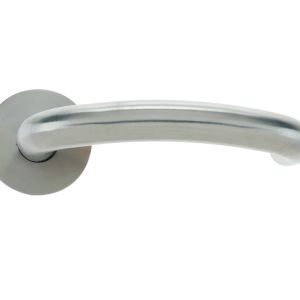 Arch RTD Lever On Round Rose, Satin Stainless Steel  (sold in pairs)
