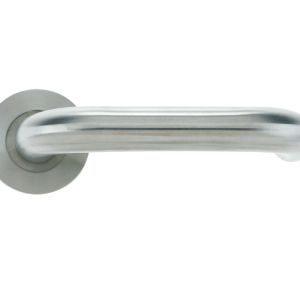 RTD Lever On Round Rose, Satin Stainless Steel  (sold in pairs)