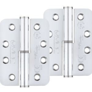 Precision 4 Inch Grade 11 Radius Edge Lift-Off Hinge, Polished Chrome  (sold in pairs)