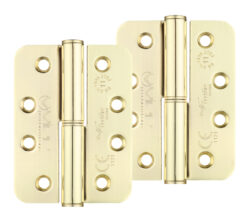 Precision 4 Inch Grade 11 Radius Edge Lift-Off Hinge, Electro Brass  (sold in pairs)