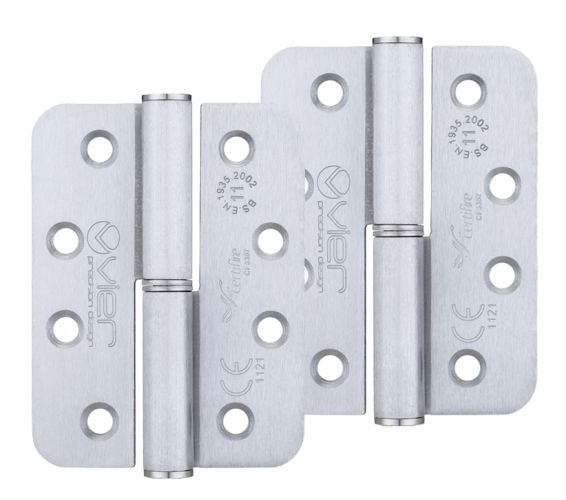Precision 4 Inch Grade 11 Radius Edge Lift-Off Hinge, Satin Chrome  (sold in pairs)