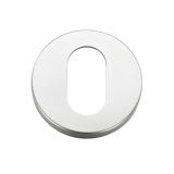 Architectural Aluminium Oval Profile Escutcheon, Satin Aluminium