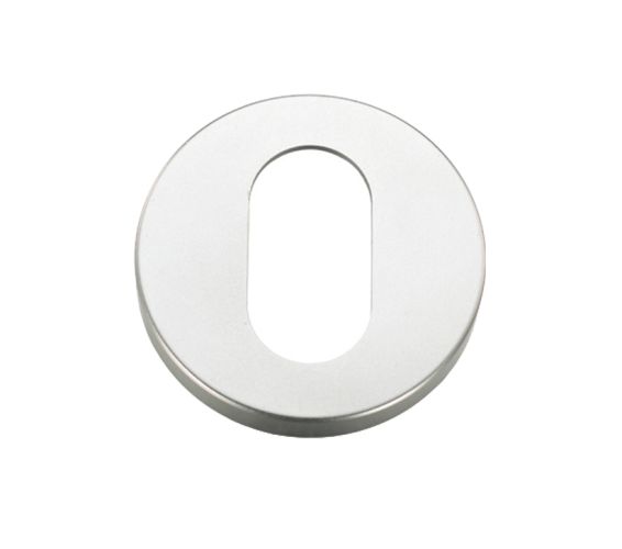 Architectural Aluminium Oval Profile Escutcheon, Satin Aluminium
