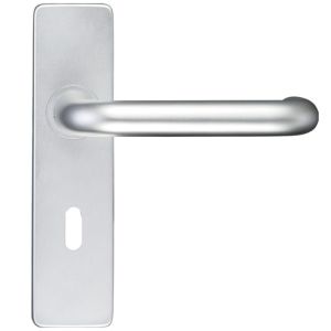 Architectural Return To Door Lever On Backplate, Satin Aluminium (sold in pairs)