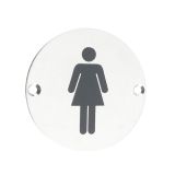 ZSS Door Sign - Female Sex Symbol, Polished Stainless Steel