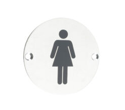 ZSS Door Sign - Female Sex Symbol, Polished Stainless Steel