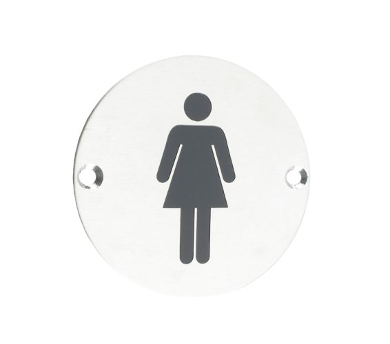 ZSS Door Sign – Female Sex Symbol, Polished Stainless Steel