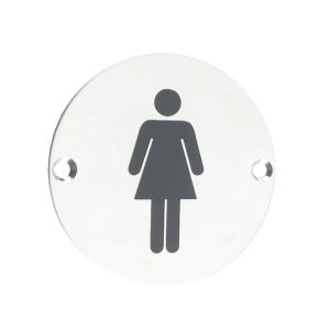ZSS Door Sign – Female Sex Symbol, Polished Stainless Steel