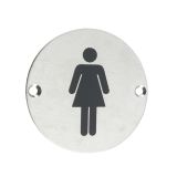 ZSS Door Sign - Female Sex Symbol, Satin Stainless Steel