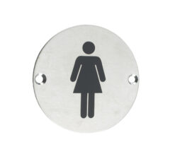 ZSS Door Sign - Female Sex Symbol, Satin Stainless Steel