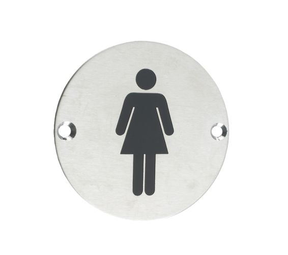 ZSS Door Sign – Female Sex Symbol, Satin Stainless Steel