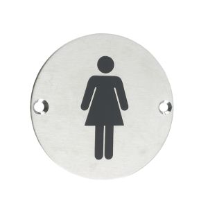 ZSS Door Sign – Female Sex Symbol, Satin Stainless Steel