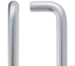 Architectural Aluminium D Pull Handles (19mm or 22mm Bar Diameter), Satin Aluminium