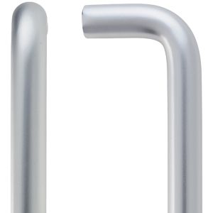 Architectural Aluminium D Pull Handles (19mm or 22mm Bar Diameter), Satin Aluminium