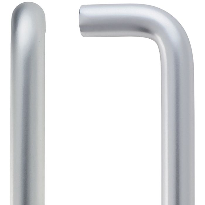 Architectural Aluminium D Pull Handles (19mm or 22mm Bar Diameter), Satin Aluminium