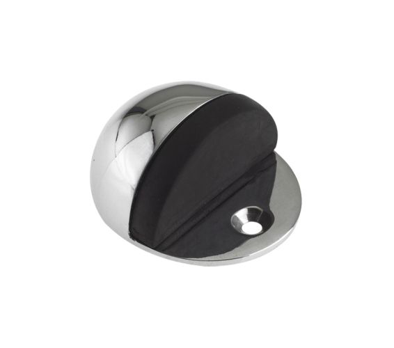 Oval Floor Mounted Door Stop (40mm x 48mm), Polished Chrome