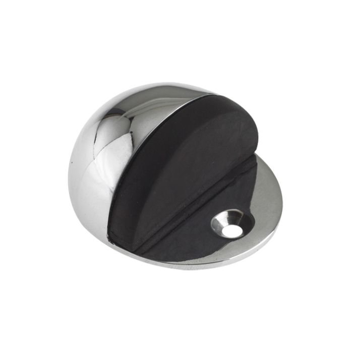 Oval Floor Mounted Door Stop (40mm x 48mm), Polished Chrome