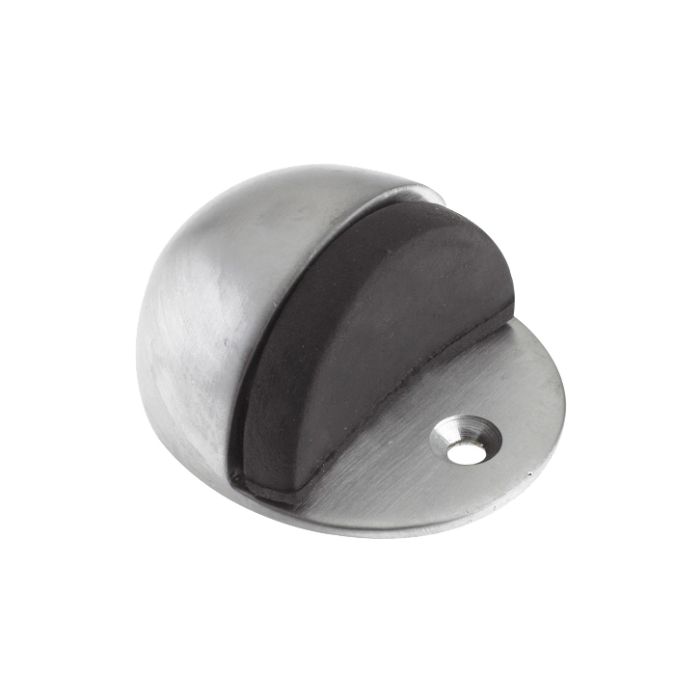 Oval Floor Mounted Door Stop (40mm x 48mm), Satin Chrome