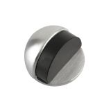 Oval Floor Mounted Door Stop (45mm Diameter), Satin Chrome