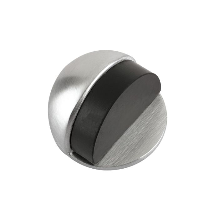 Oval Floor Mounted Door Stop (45mm Diameter), Satin Chrome