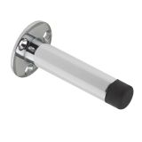 Cylinder Door Stop With Rose (76mm), Polished Chrome