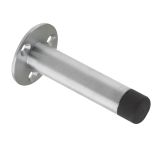 Cylinder Door Stop With Rose (76mm), Satin Chrome