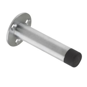 Cylinder Door Stop With Rose (76mm), Satin Chrome