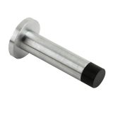 Cylinder Door Stop With Rose - 70mm - Satin Chrome