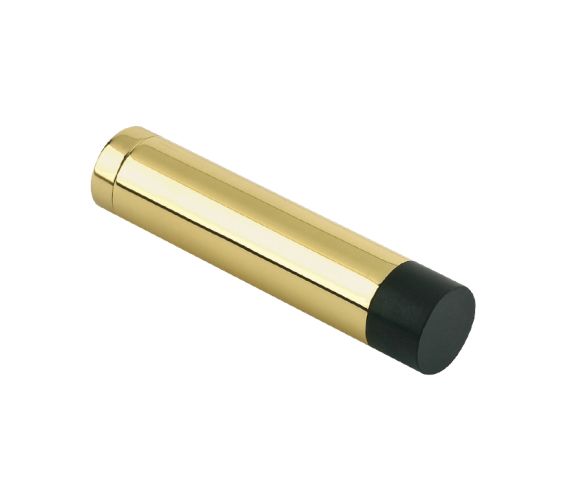 Cylinder Door Stop Without Rose (70mm), Polished Brass