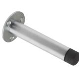 Cylinder Door Stop With Rose (90mm), Satin Chrome