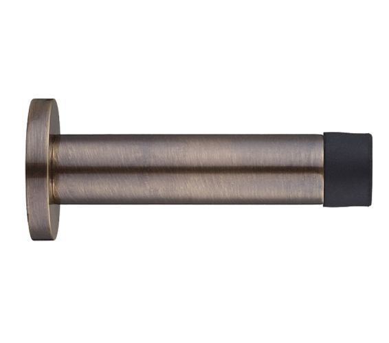 Cylinder Door Stop With Rose (80mm), Florentine Bronze