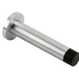 Cylinder Door Stop With Rose (80mm), Satin Chrome