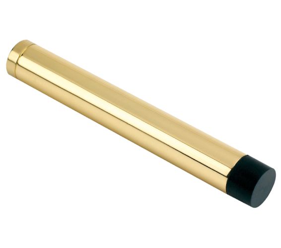 Cylinder Door Stop Without Rose (105mm), Polished Brass