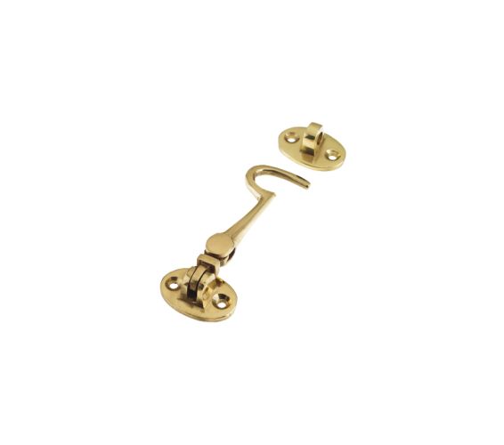 Cabin Hooks (75mm – 300mm), Polished Brass