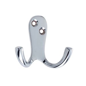 Double Robe Hook, Polished Chrome
