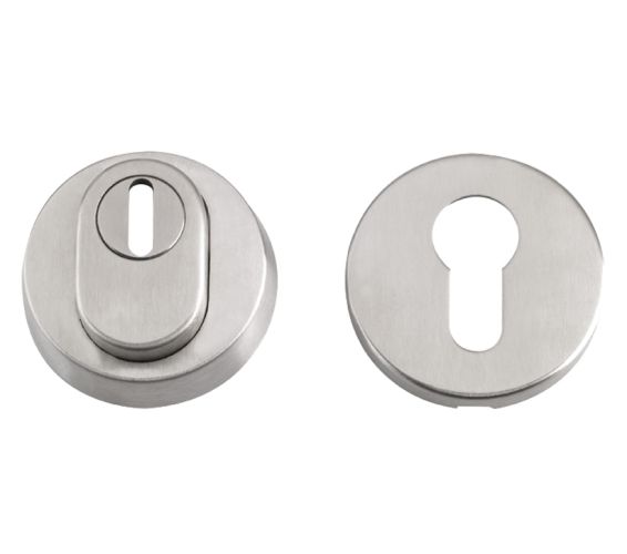 ZAS Euro Profile Security Escutcheon (52mm Diameter), Satin Stainless Steel