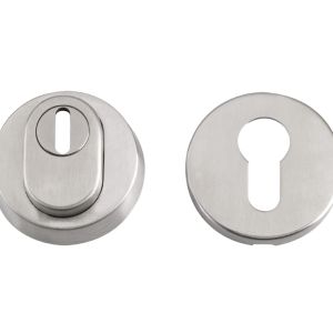 ZAS Euro Profile Security Escutcheon (52mm Diameter), Satin Stainless Steel